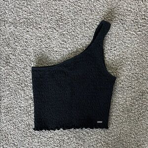 Smocked one-shoulder tank top